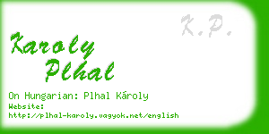 karoly plhal business card
