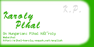 karoly plhal business card